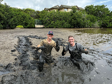 Marines in mud.